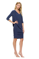 3/4 Sleeve Versatile Tunic Dress - Metal - Ella Where She Shops