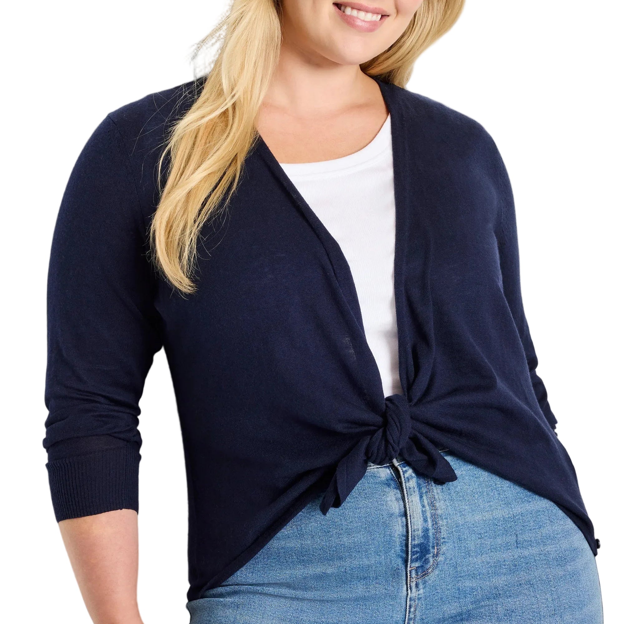 Slub Knit 4-way Cardi