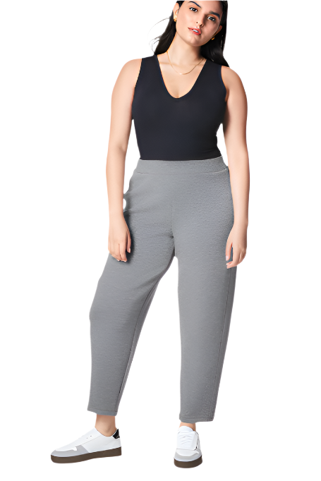 AirEssentials Barrel Leg Pant - Medium Heather Grey Front - Ella Where She Shops