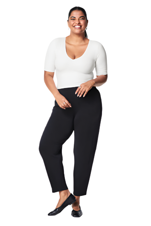 AirEssentials Barrel Leg Pant - Very Black Front - Ella Where She Shops