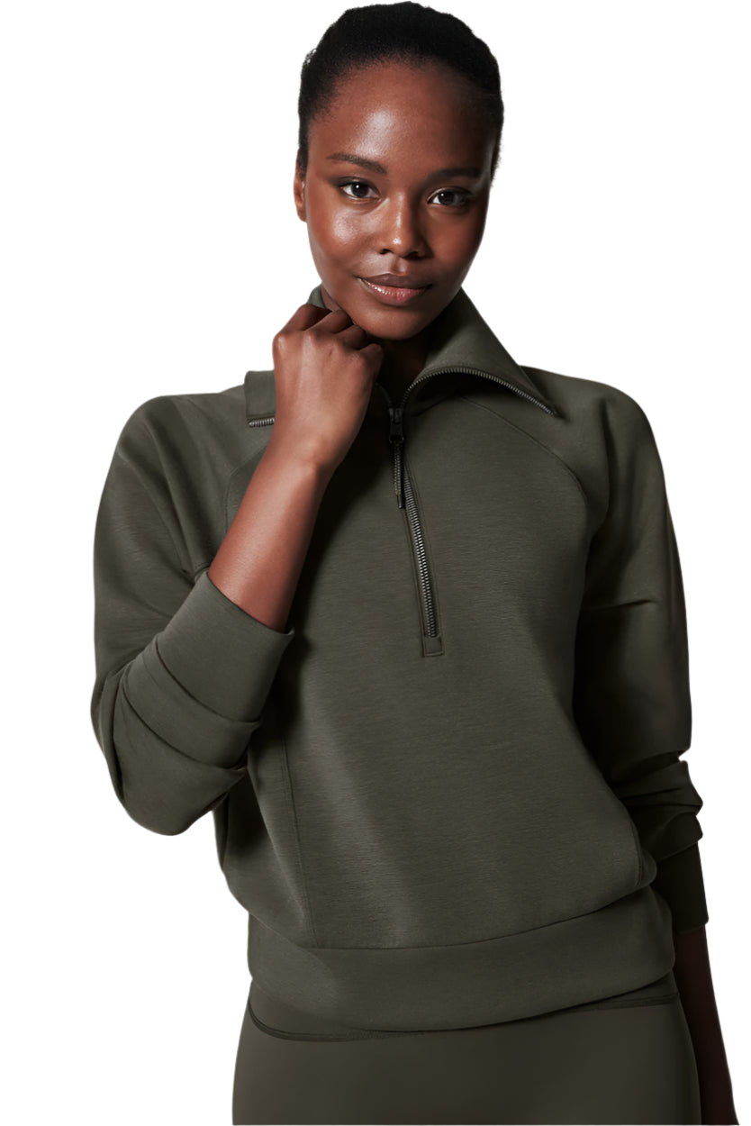 AirEssentials Half Zip - Dark Palm - Front - Ella Where She Shops
