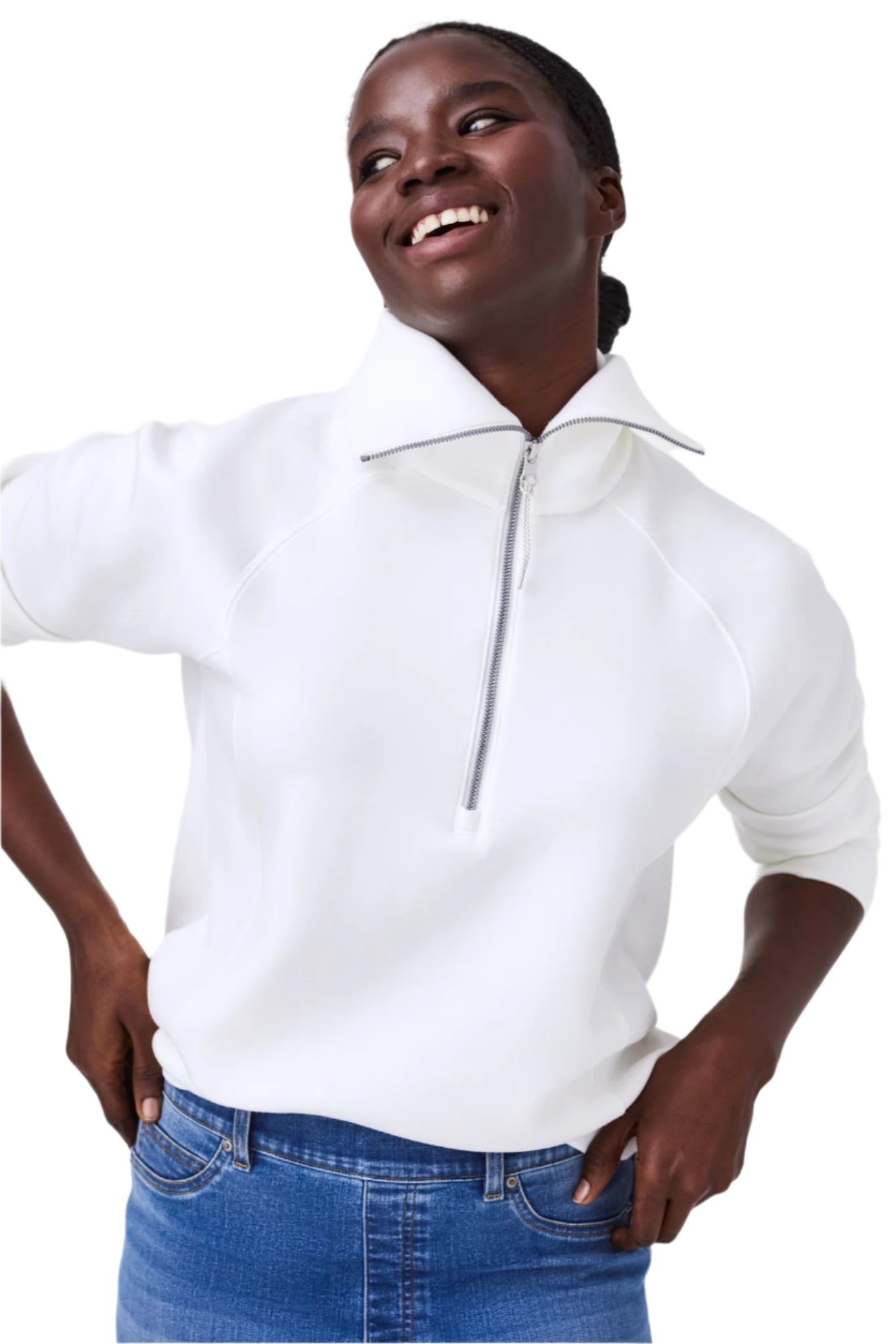 AirEssentials Half Zip - Powder - Front - Ella Where She Shops