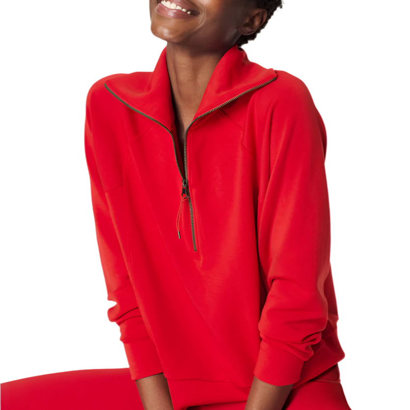 AirEssentials Half Zip - Spanx Red - Front - Ella Where She Shops