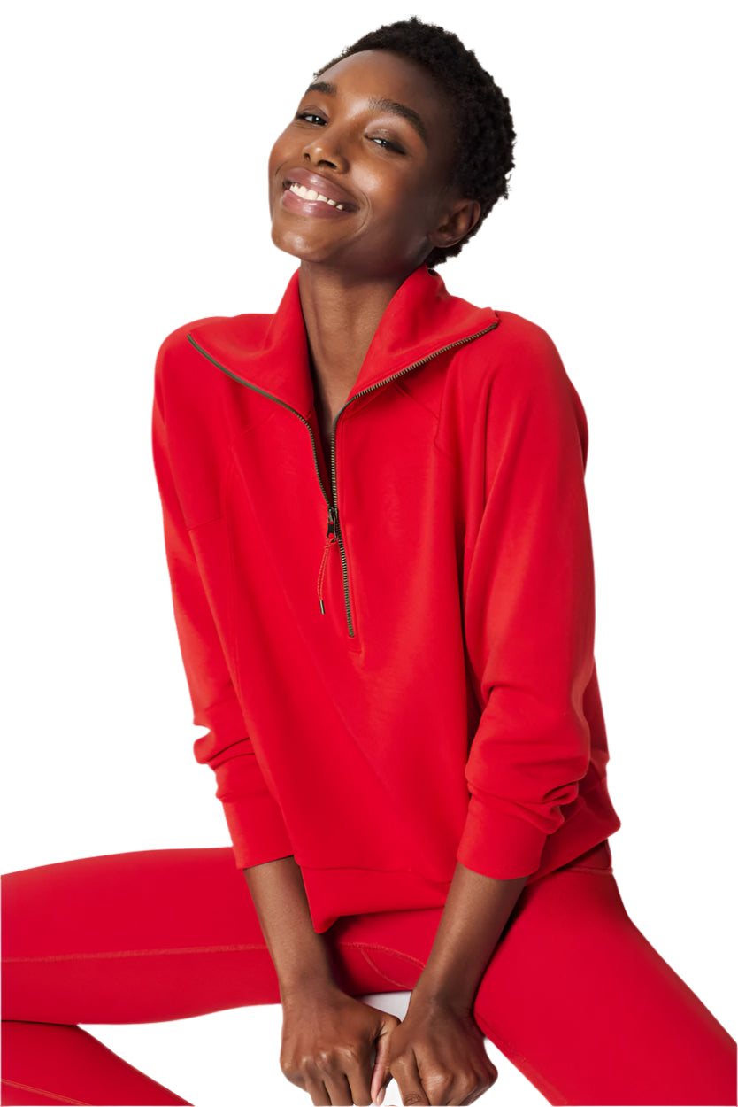 AirEssentials Half Zip - Spanx Red - Front - Ella Where She Shops