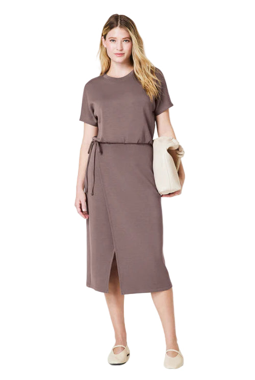 AirEssentials Midi Wrap Dress - Smoke - Ella Where She Shops