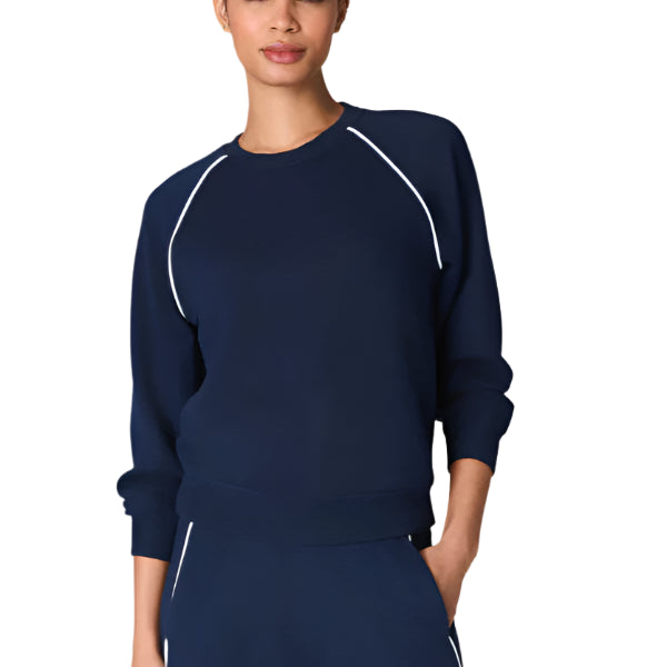 AirEssentials Pique Long Sleeve Crewneck Top – Front Side – Ella Where She Shops