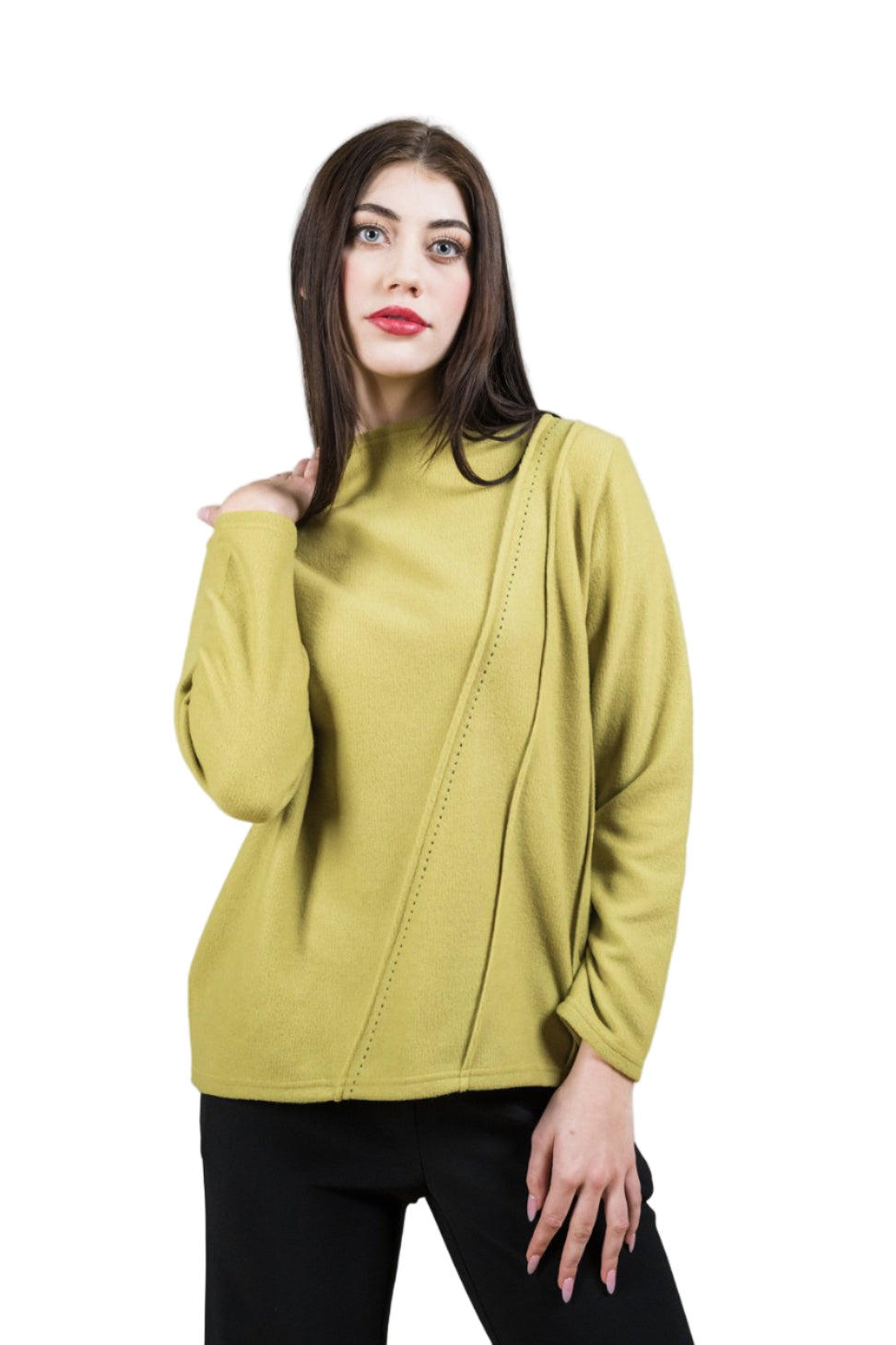 Angled Embroidery Mock - Front - Ella Where She Shops