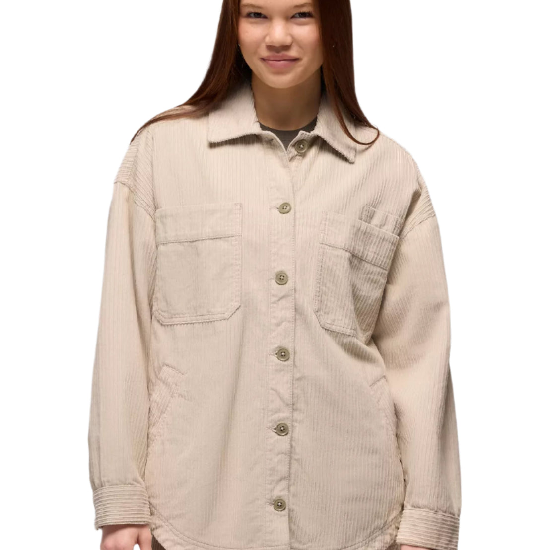 Annie’s Canyon Cord Shacket – Almond Front – Ella Where She Shops