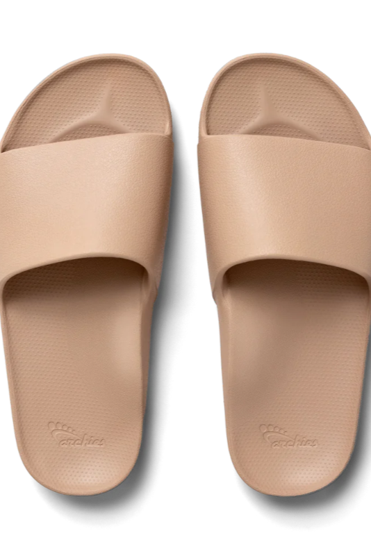 Arch Support Slides - Tan Front - Ella Where She Shops