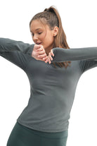 Barely There Boat Neck Micro-Ribbed Top – Front Grey – Ella Where She Shops