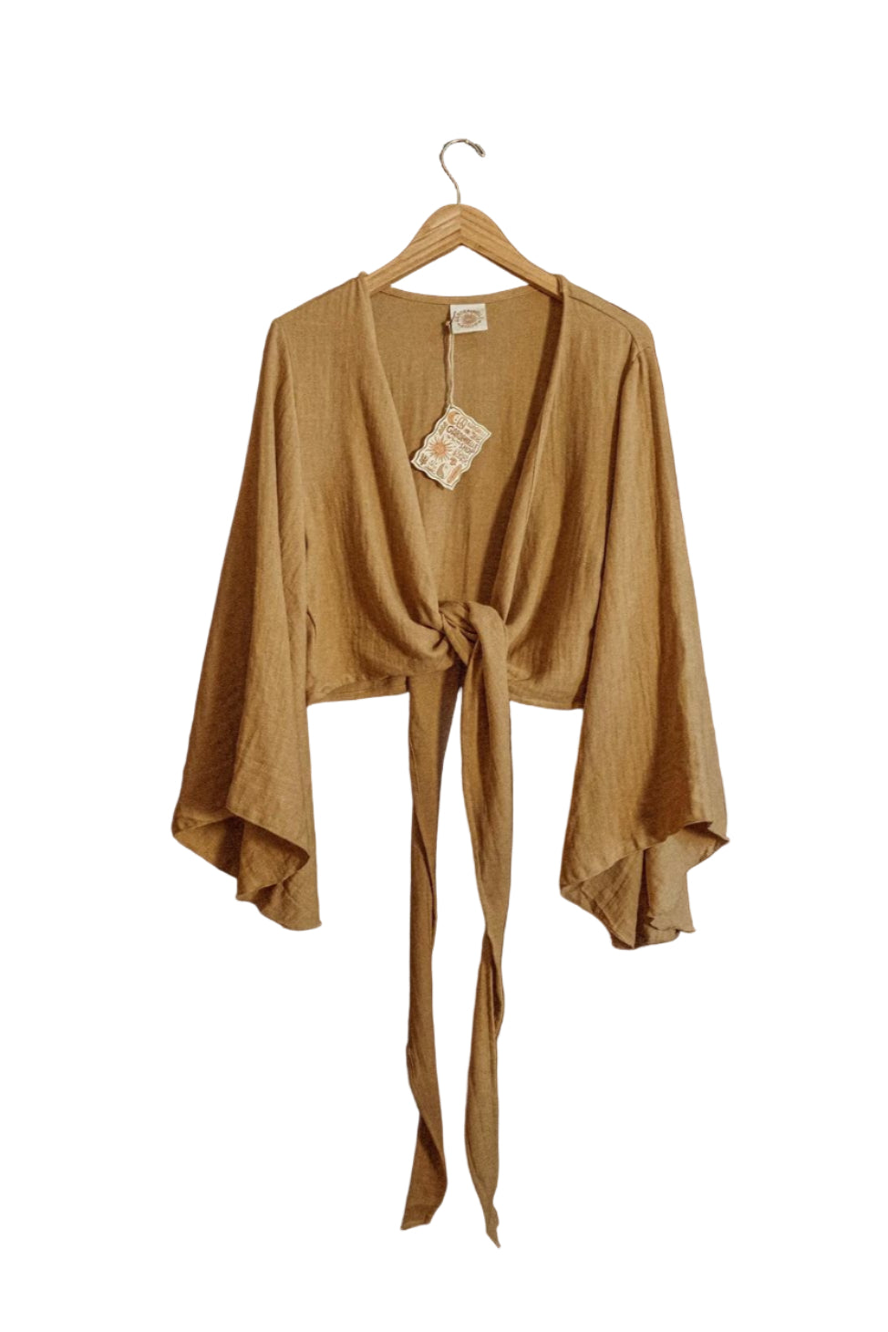 Bell Sleeve Wrap Yoga Top – Front – Ella Where She Shops