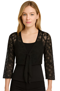 Black Lace Shrug – Front – Ella Where She Shops
