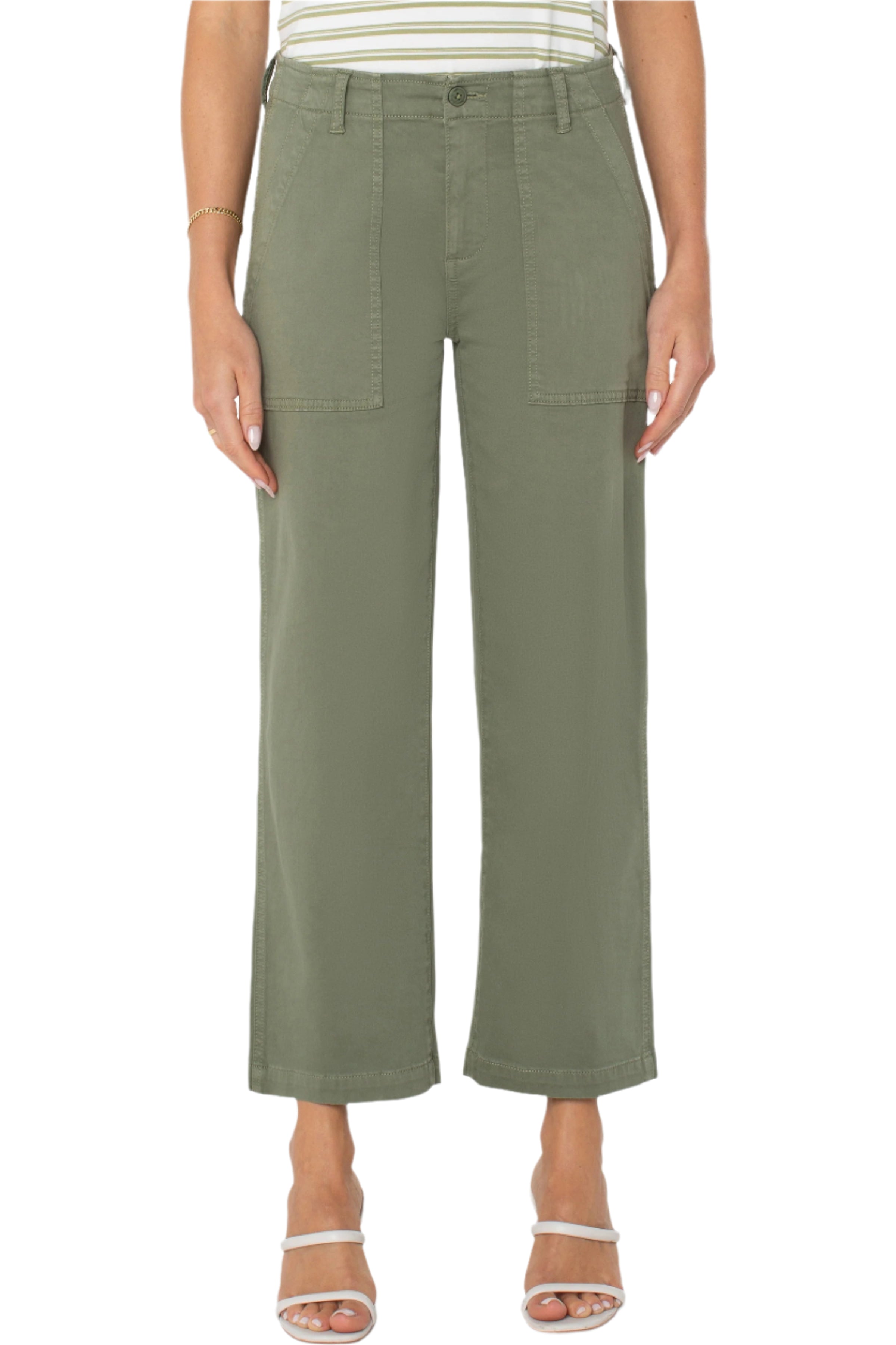 Cargo Wide Leg Crop - Front - Ella Where She Shops