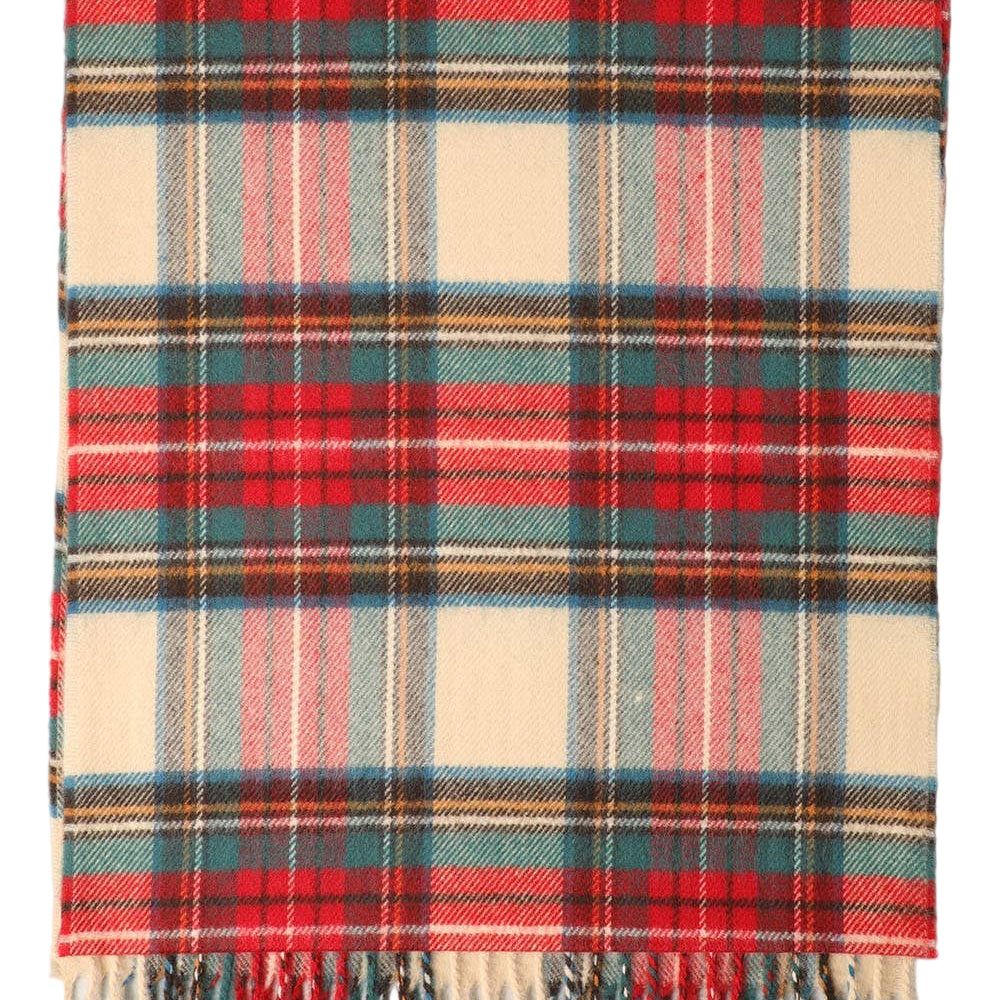 Cashmere like Tartan Plaid Scarf Ivory ella where she shops