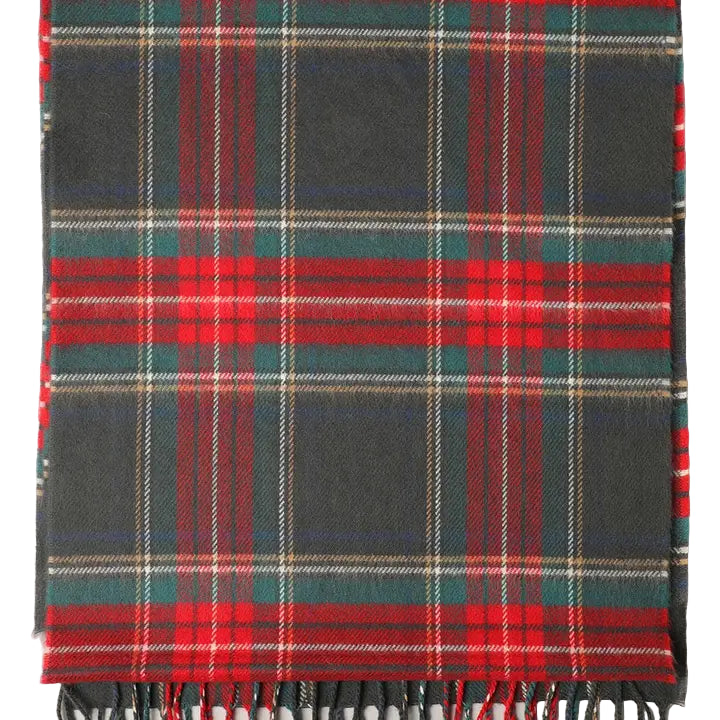 Cashmere like Tartan Plaid Scarf grey ella where she shops
