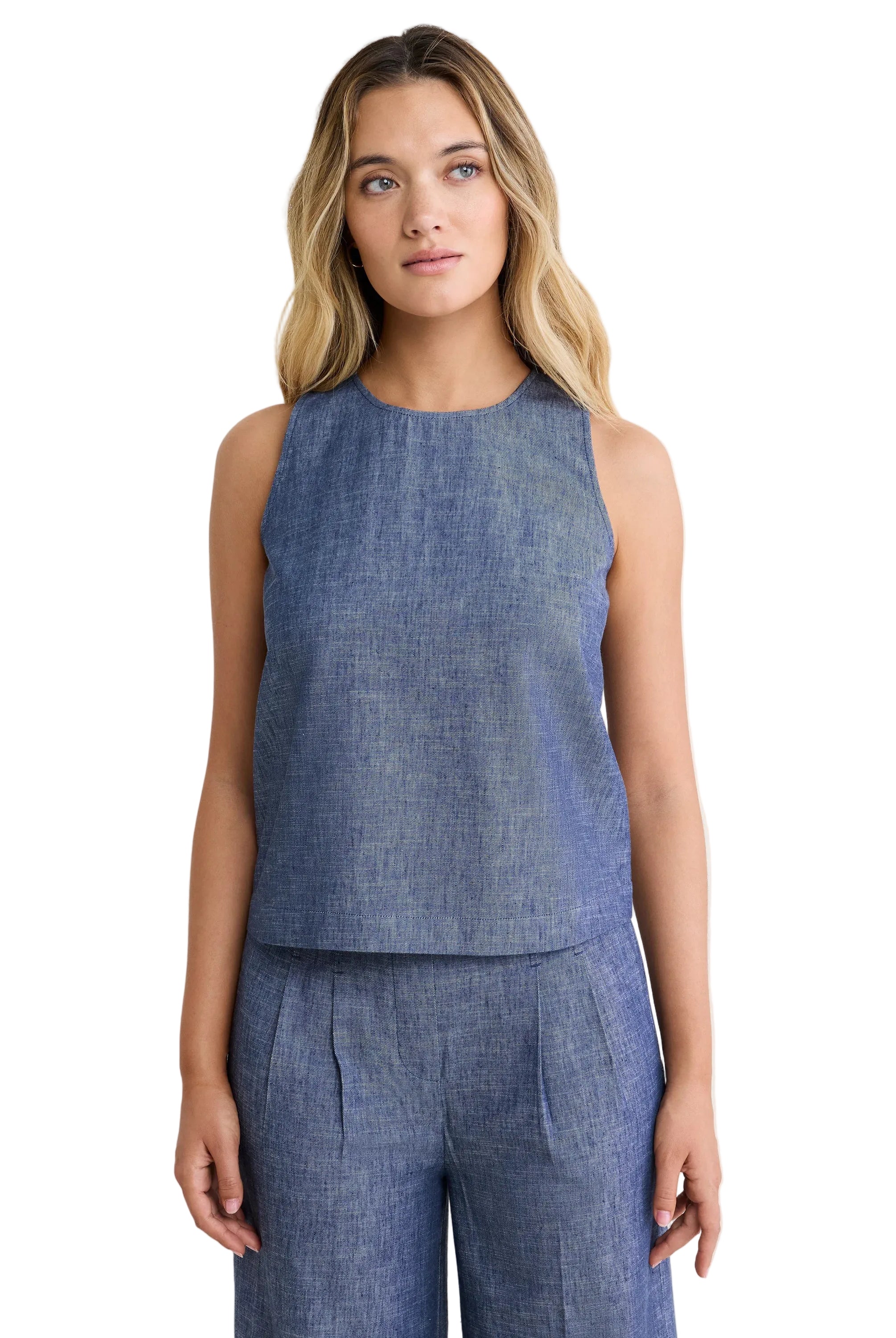 Chambray Mix Stevie Tank indigo mix ella where she shops