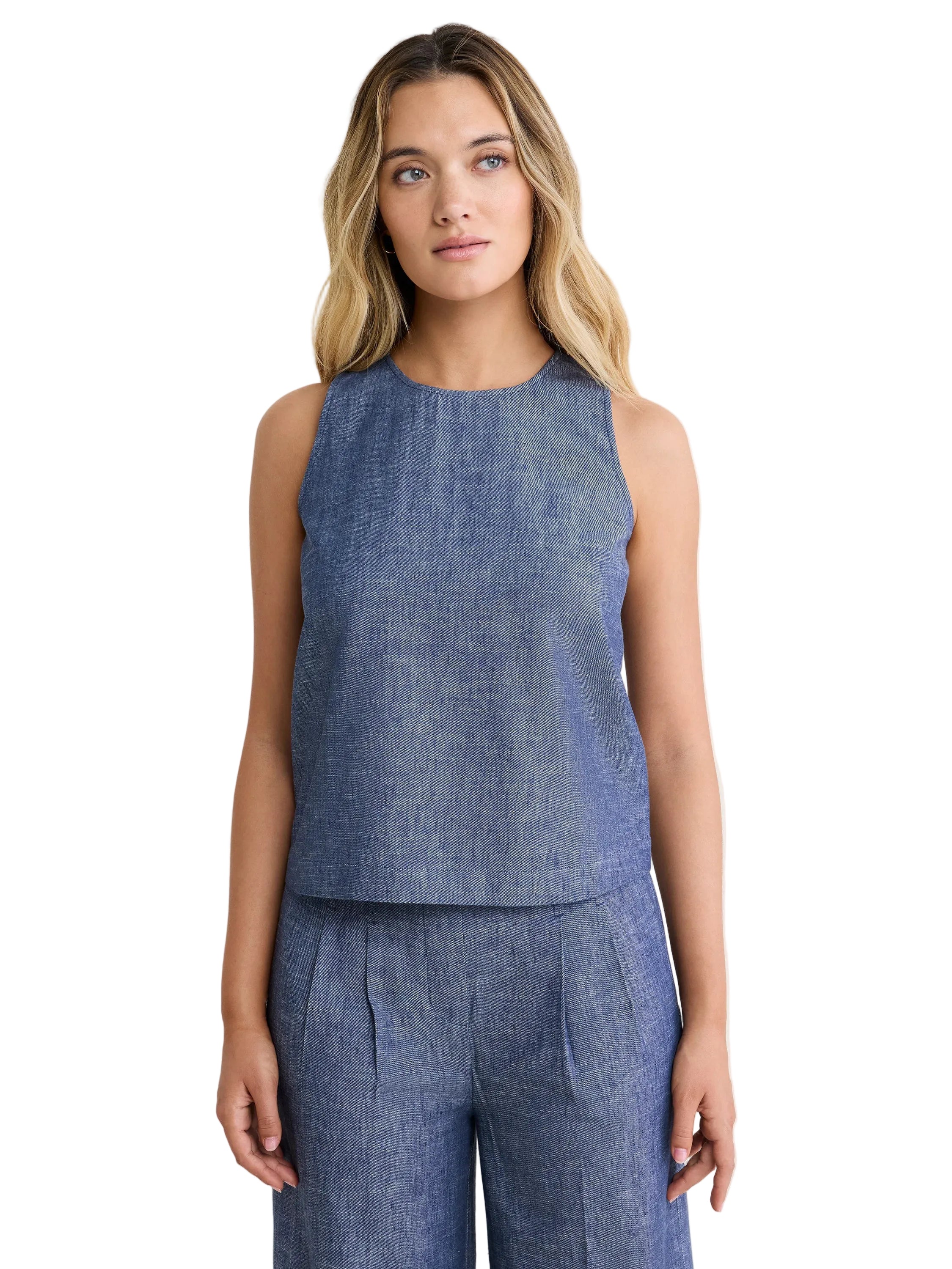 Chambray Mix Stevie Tank indigo mix ella where she shops