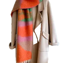 Colorblock Winter Scarf Orange ella where she shops