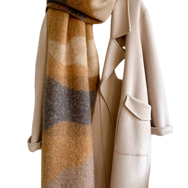 Colorblock Winter Scarf carmel ella where she shops