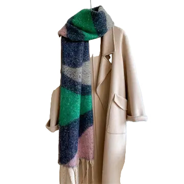 Colorblock Winter Scarf green ella where she shops