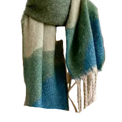 Colorblock Winter Scarf olive ella where she shops