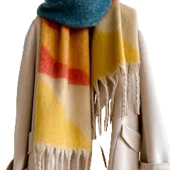 Colorblock Winter Scarf yellow ella where she shops