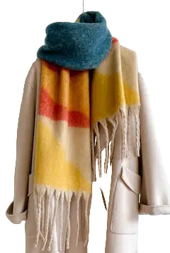Colorblock Winter Scarf yellow ella where she shops