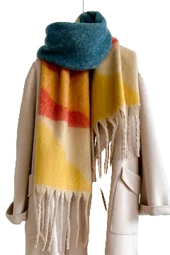Colorblock Winter Scarf yellow ella where she shops