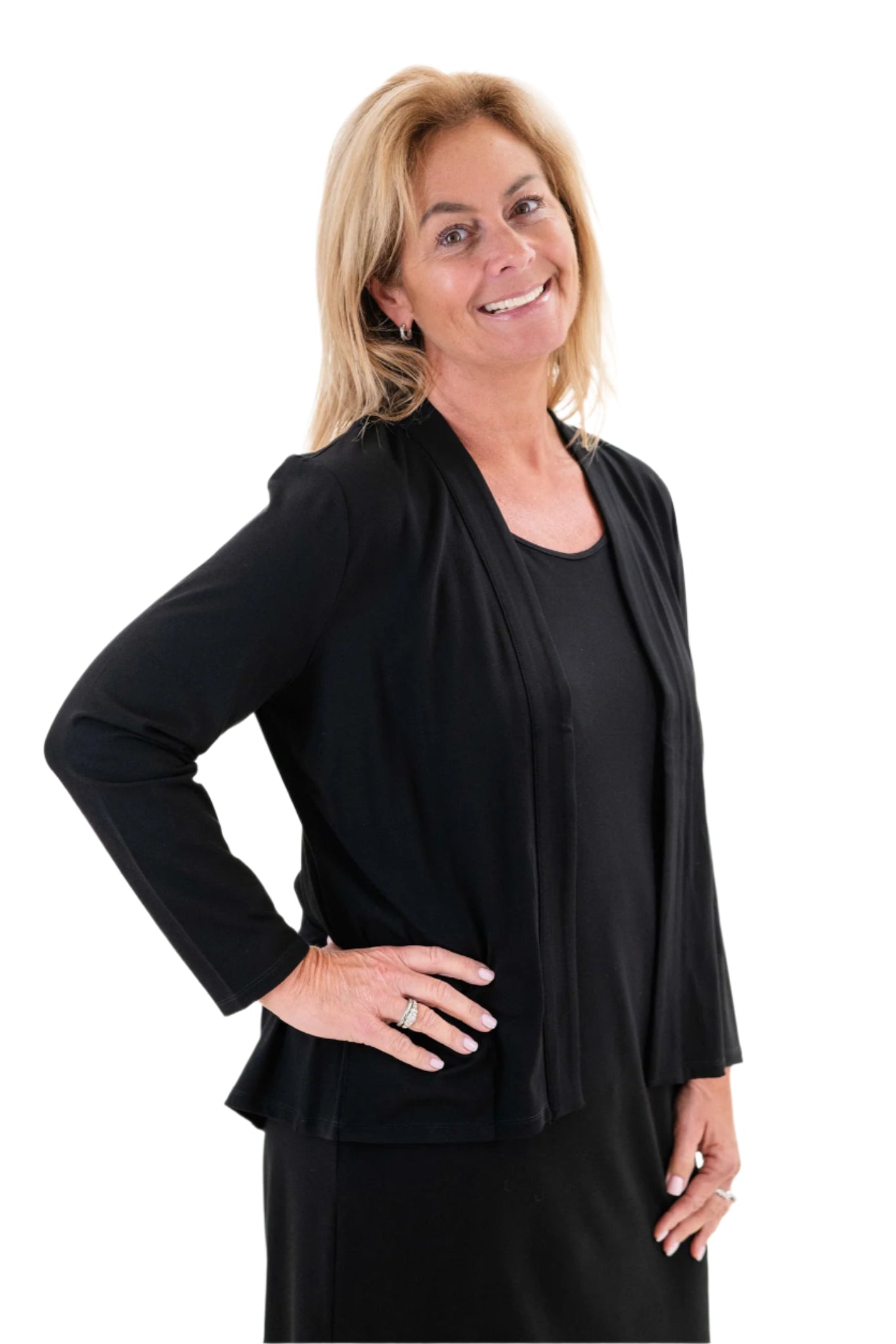 Core Travel Easy Jacket - Black Front - Ella Where She Shops