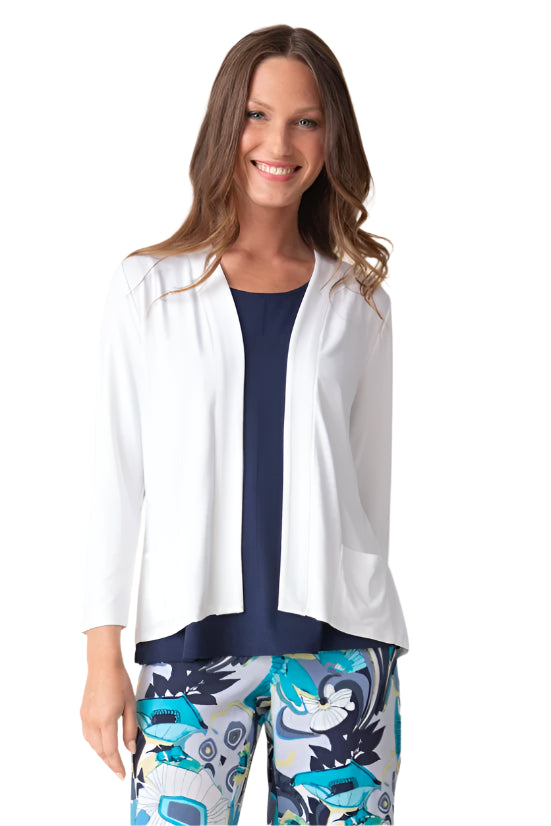 Core Travel Easy Jacket - White Front - Ella Where She Shops
