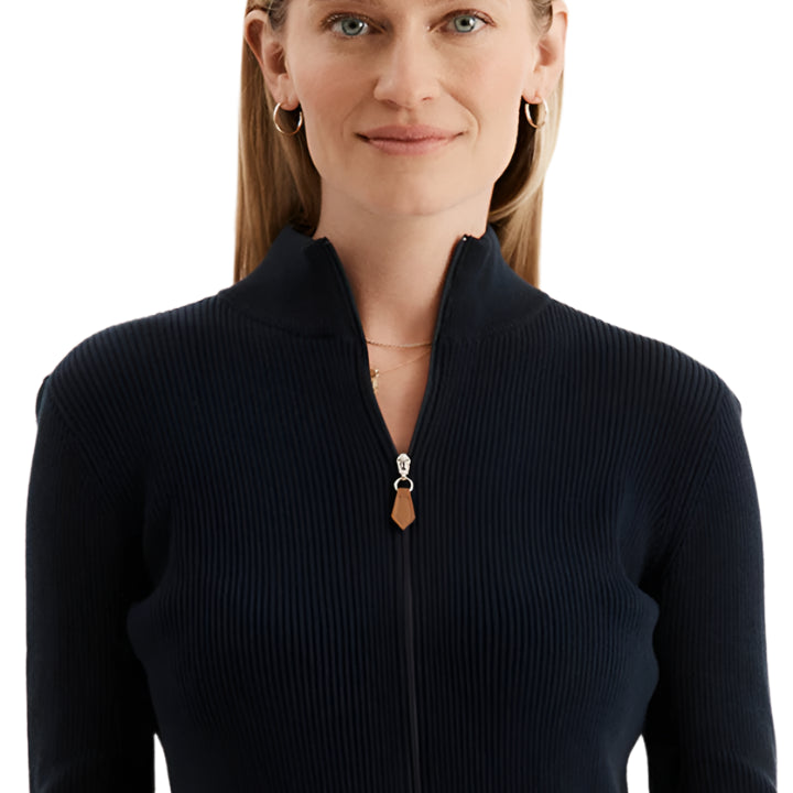 Cotton Ribbed Cardigan – Navy – Ella Where She Shops