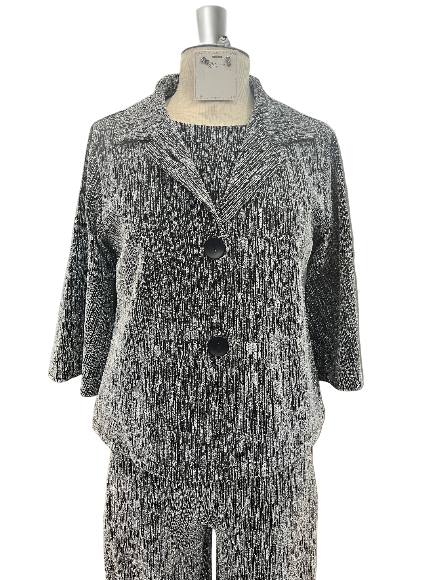 Cropped Sparkle Jacket silver ella where she shops