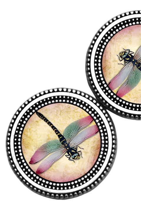 Dragonfly I Image Magnet Button Pin Set - Ella Where She Shops
