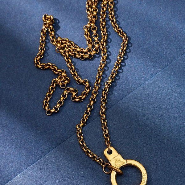 Round Link Necklace with Cuff Keeper 18"