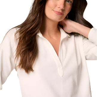 Easy Polo Top – White – Ella Where She Shops