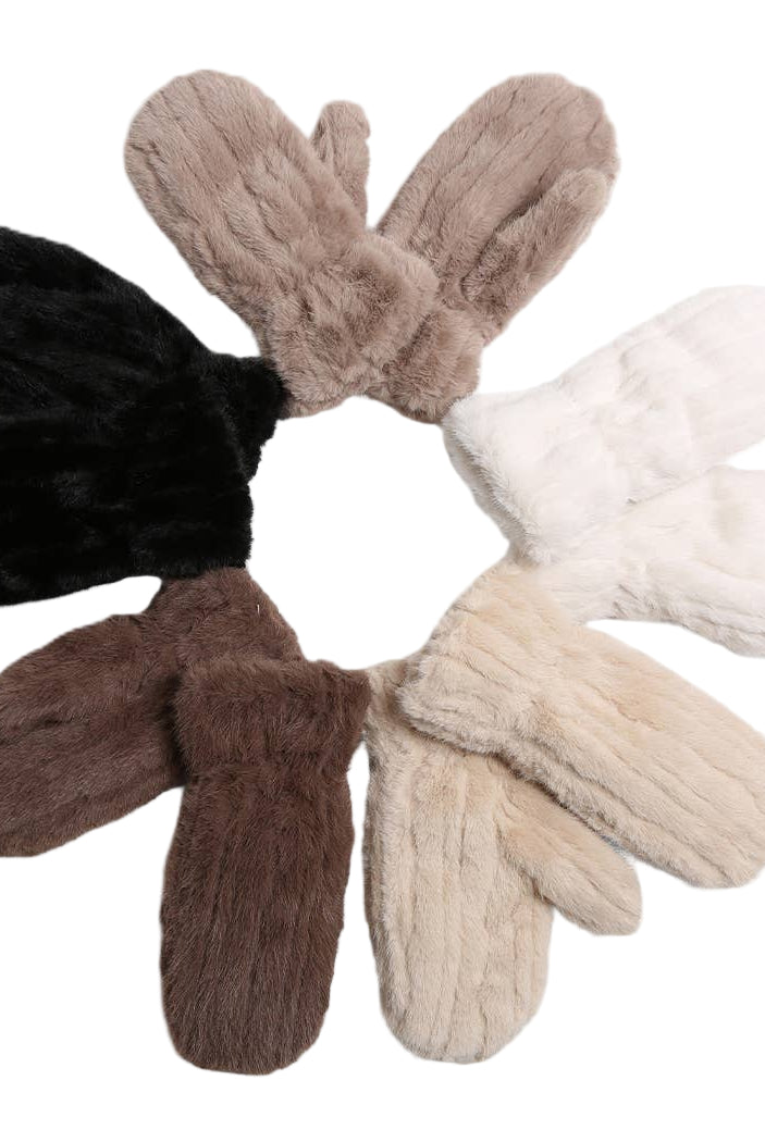 Faux Fur Mittens ella where she shops
