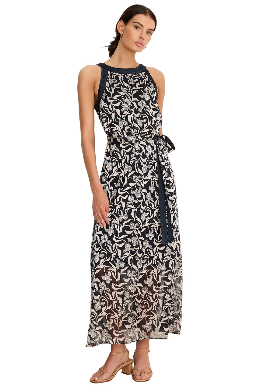 Floral Burnout Becca Dress indigo multi ella where she shops