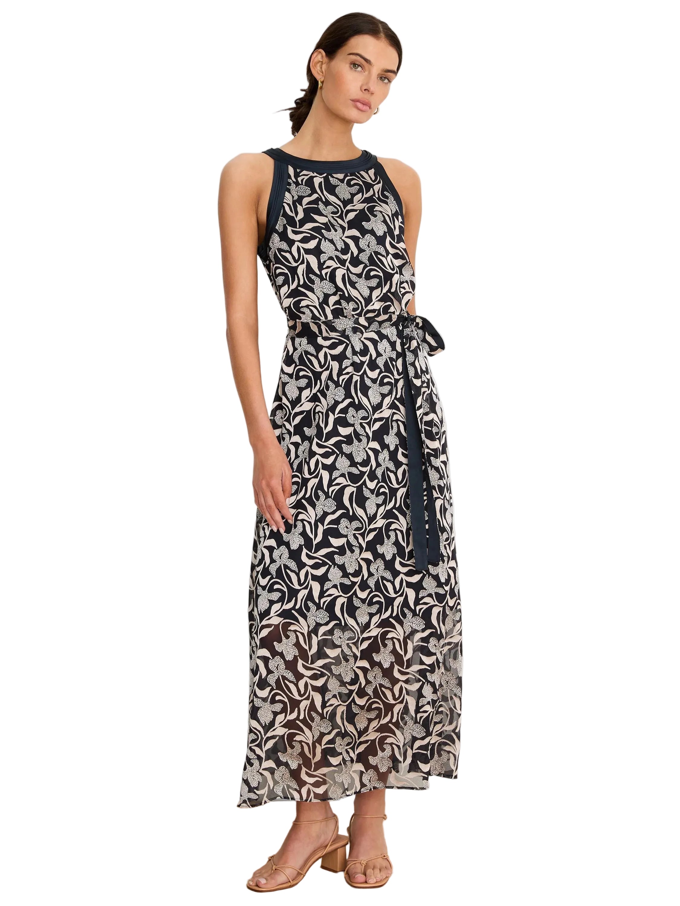 Floral Burnout Becca Dress indigo multi ella where she shops