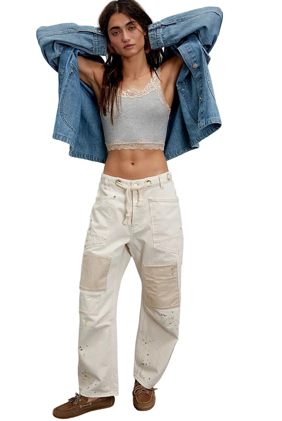 Free People Moxie Low Slung Pull On Pants white ella where she shops