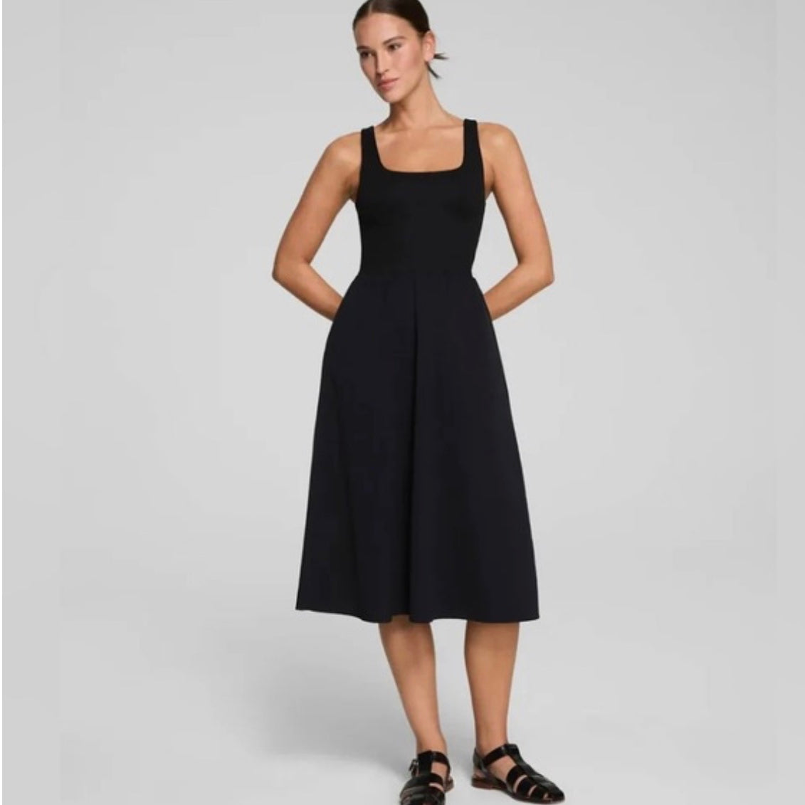 Jersey Scoop Neck Tank Midi Dress