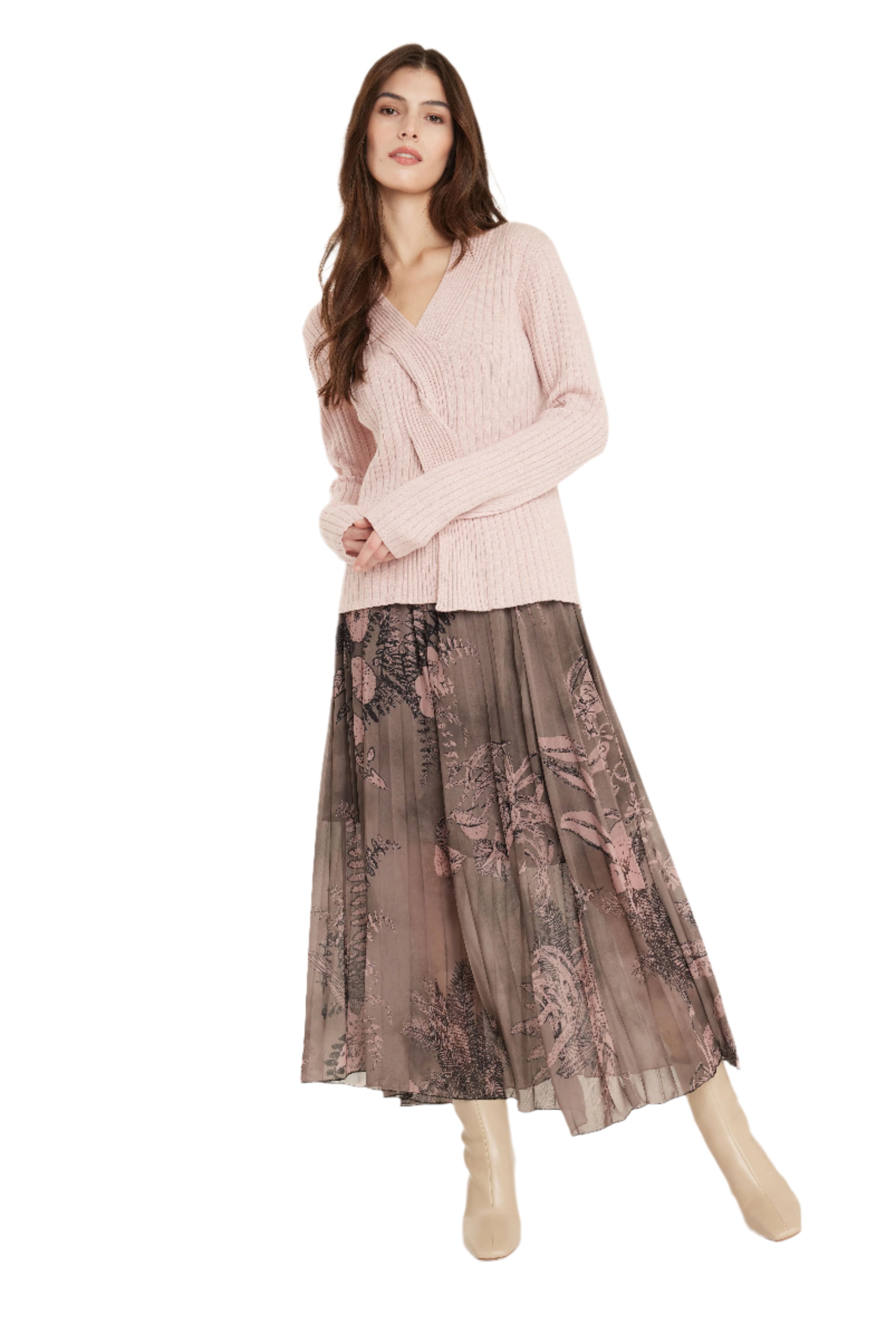 Georgette Plissé Skirt – Front – Ella Where She Shops