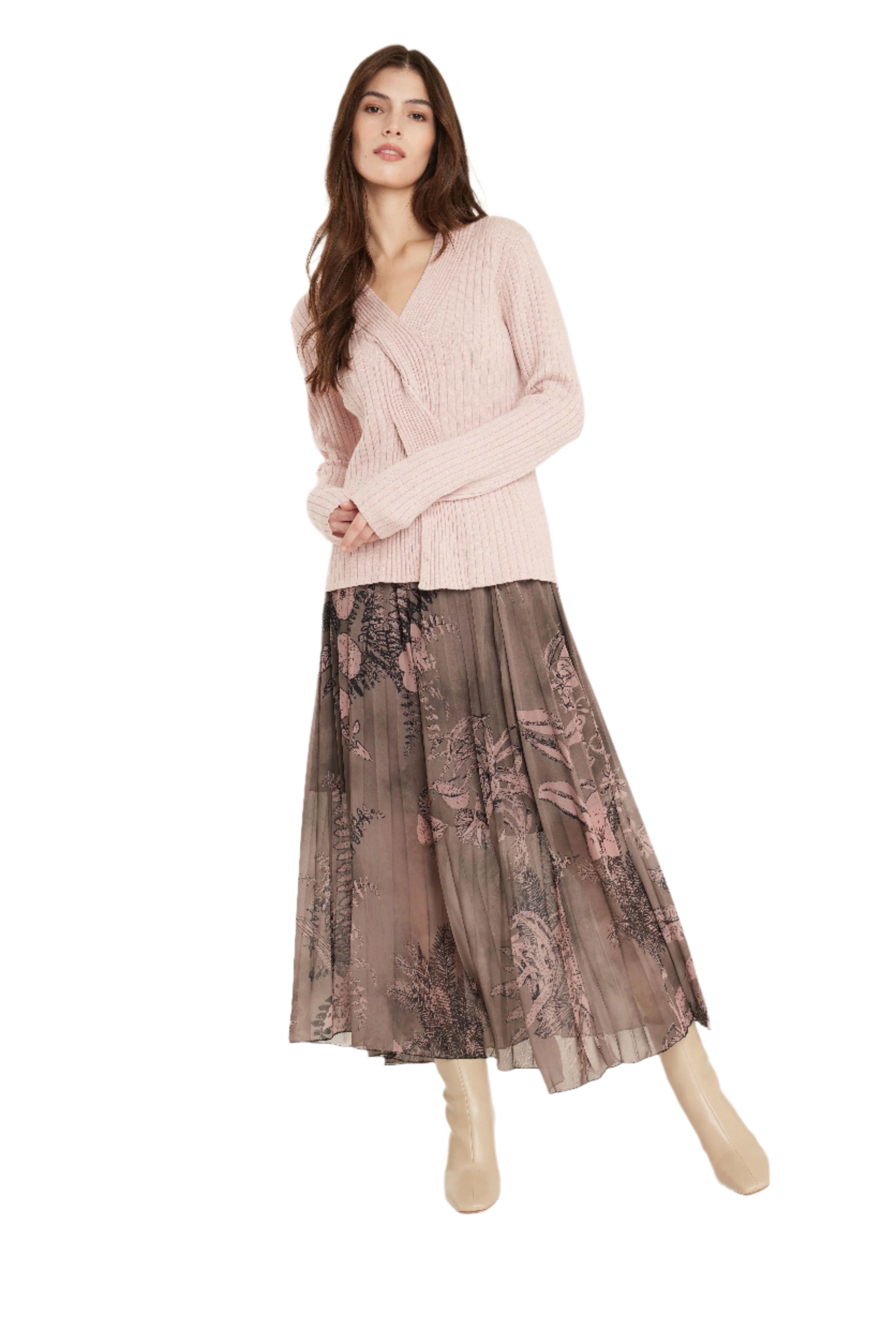 Georgette Plissé Skirt – Front – Ella Where She Shops
