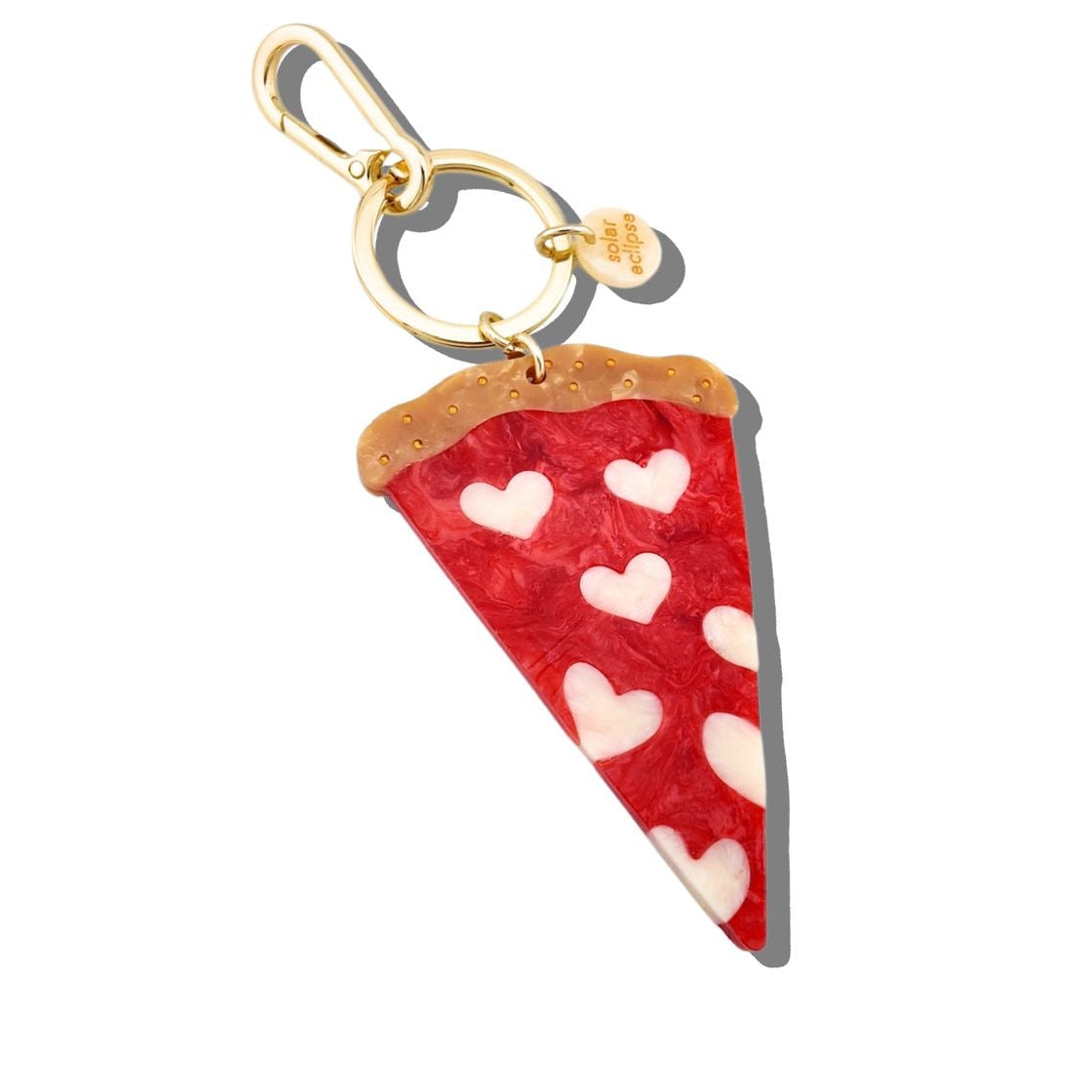 Hand-Painted Pizza Slice Bag Charm + Keychain - Front - Ella Where She Shops