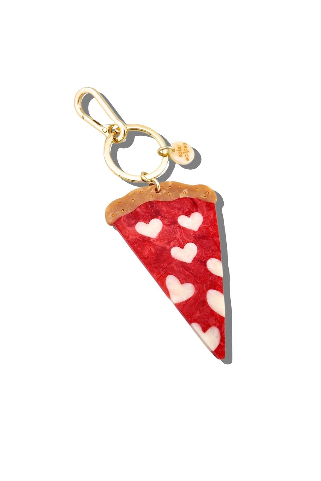 Hand-Painted Pizza Slice Bag Charm + Keychain - Front - Ella Where She Shops