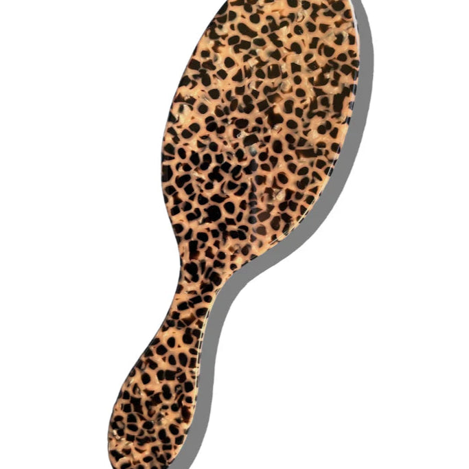 Handpainted Acetate Hair Brush - Leopard Front - Ella Where She Shops