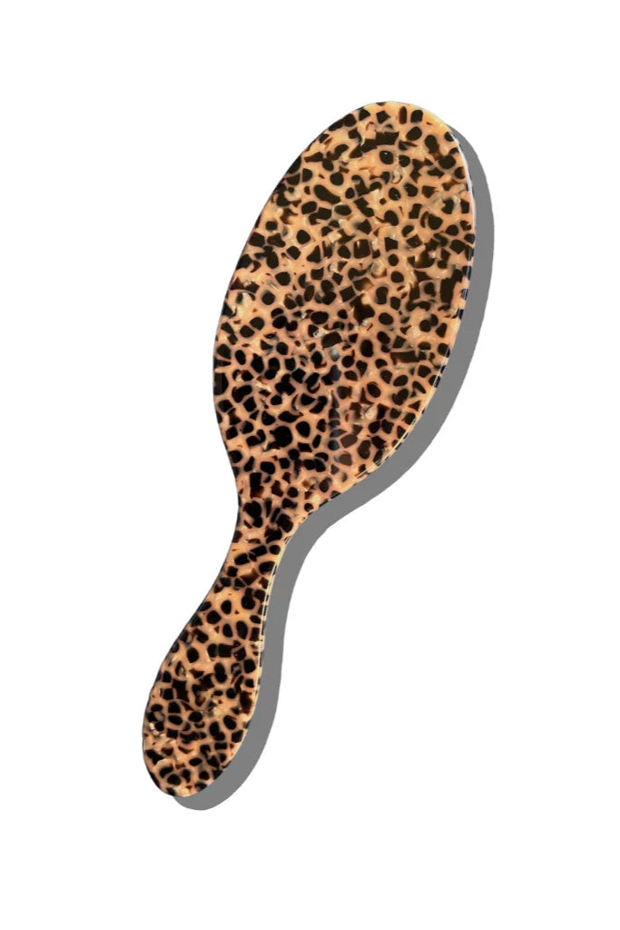 Handpainted Acetate Hair Brush - Leopard Front - Ella Where She Shops