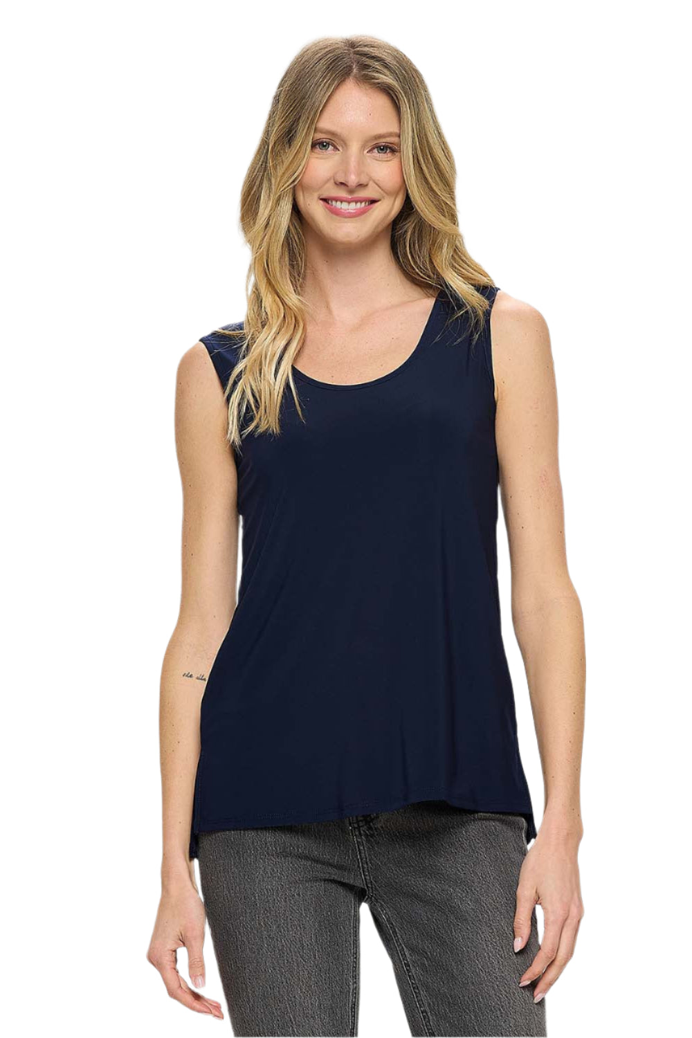 High-Low Reversible Tank - Navy Front - Ella Where She Shops