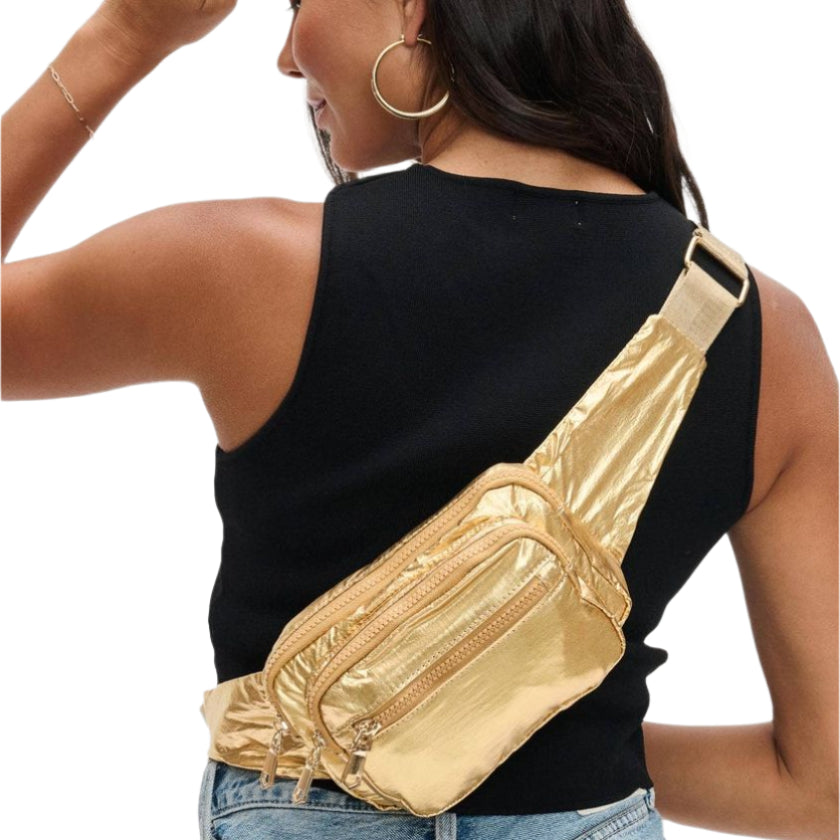 Hip Hugger Belt Bag - Gold Front - Ella Where She Shops