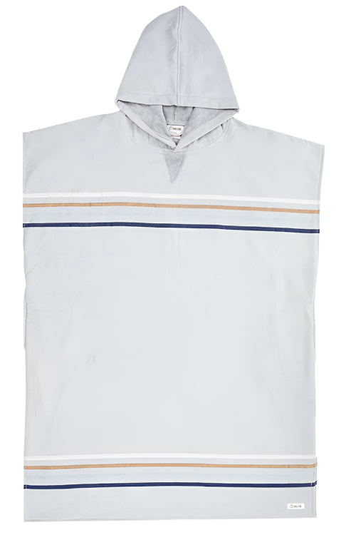 Hooded Poncho - Border Classic Stripe Grey - Ella Where She Shops