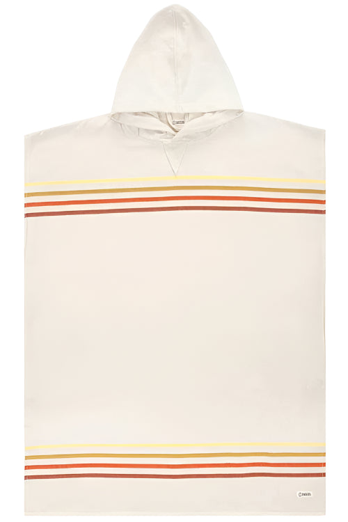 Hooded Poncho - Border Classic Stripe Natural - Ella Where She Shops